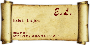 Edvi Lajos névjegykártya
